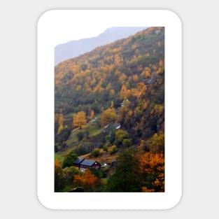 Autumn Trees Flamsdalen Valley Flam Norway Sticker